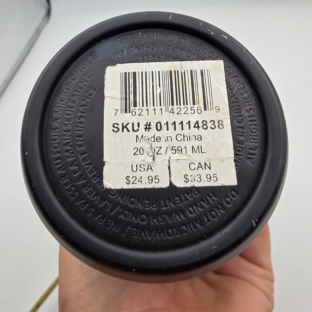 Starbucks Matte Black Stainless Steel Travel Tumbler 20oz Silver Siren Logo P1 - Picture 14 of 16